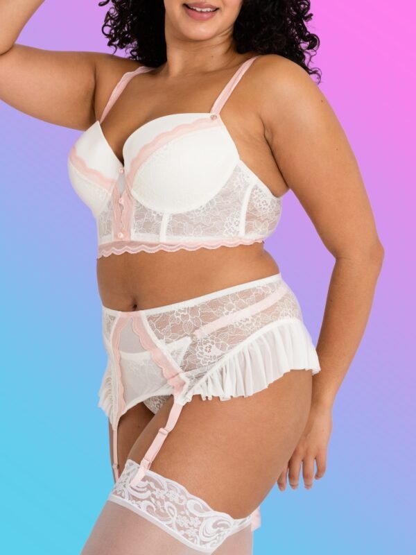 Lovehoney Plus Size Vintage Bliss Ivory Bra Set (3 Piece)