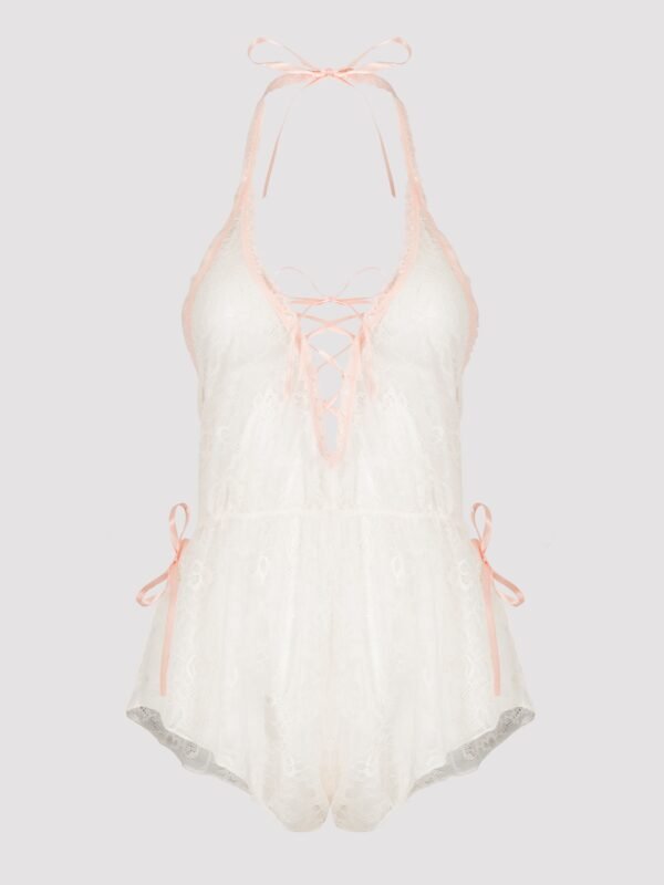 Lovehoney Plus Size Flirty Lace Ivory Teddy