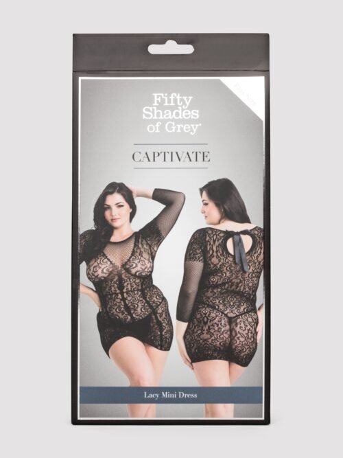 Fifty Shades of Grey Captivate Plus Size Black Long Sleeve Lace Dress