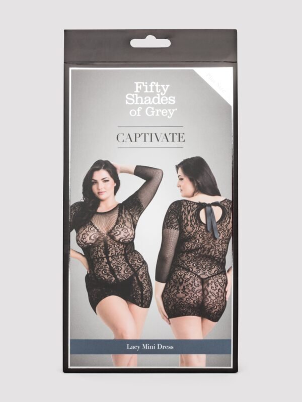 Fifty Shades of Grey Captivate Plus Size Black Long Sleeve Lace Dress