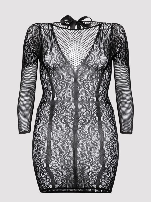 Fifty Shades of Grey Captivate Plus Size Black Long Sleeve Lace Dress