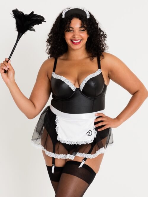 Lovehoney Fantasy Plus Size Deluxe Wet Look French Maid Costume