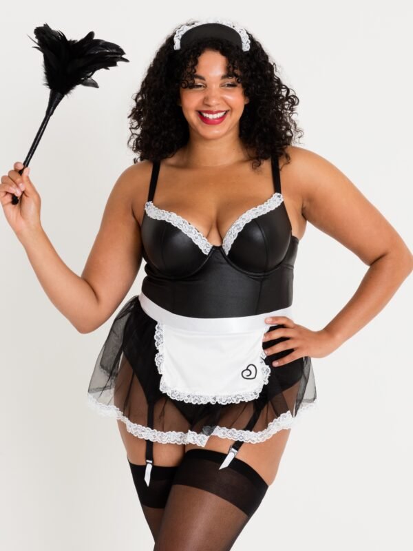 Lovehoney Fantasy Plus Size Deluxe Wet Look French Maid Costume