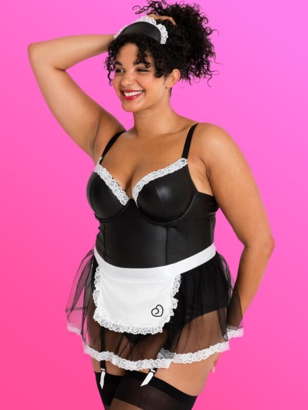 Lovehoney Fantasy Plus Size Deluxe Wet Look French Maid Costume