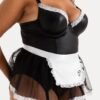 Lovehoney Fantasy Plus Size Deluxe Wet Look French Maid Costume