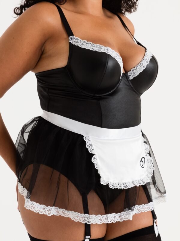 Lovehoney Fantasy Plus Size Deluxe Wet Look French Maid Costume