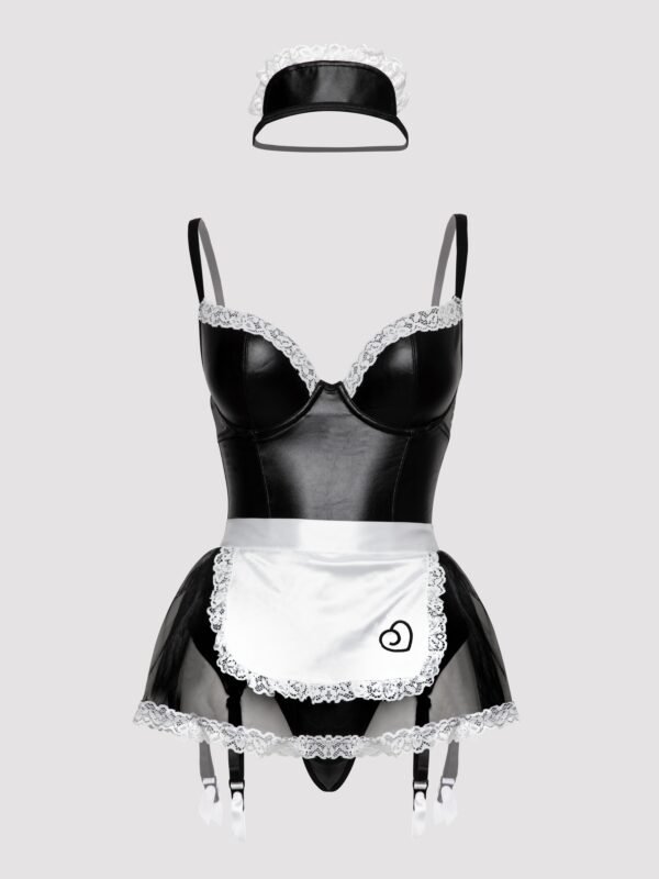 Lovehoney Fantasy Plus Size Deluxe Wet Look French Maid Costume