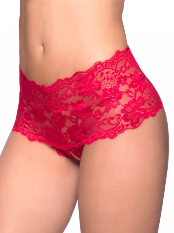 Oh La La Cheri Red Lace Crotchless Panties
