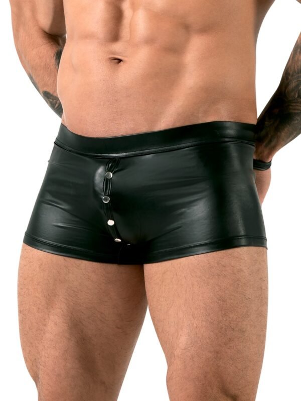 Svenjoyment Black Wet Look Cuff and Studs Boxers