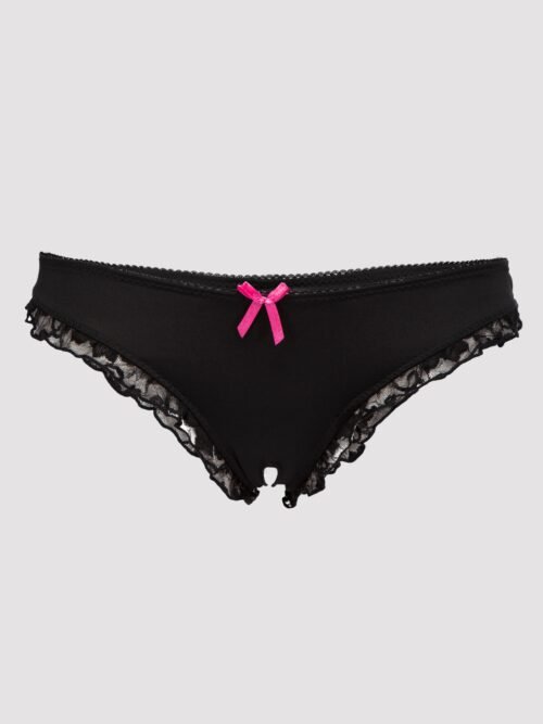 Lovehoney Crotchless Black Lace-Back Panties