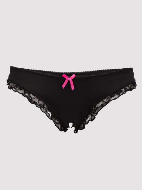 Lovehoney Crotchless Black Lace-Back Panties