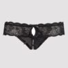 Lovehoney Crotchless Lace Thong with Satin Bows