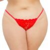 Escante Plus Size Red Lace G-String