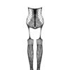 Obsessive Black Crotchless Lace Suspender Bodystocking