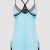 Lovehoney Satin and Lace Turquoise Chemise Set