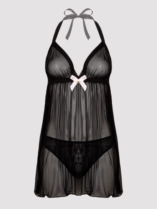 Lovehoney Barely There Black Sheer Babydoll Set