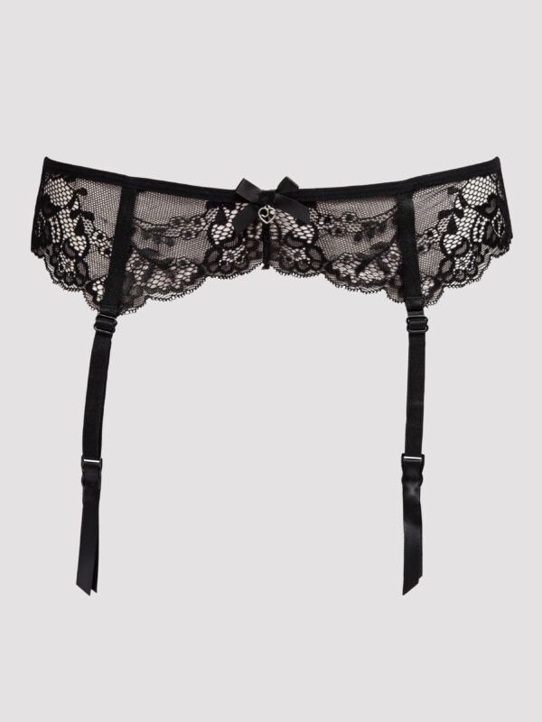 Lovehoney Plus Black Love Me Lace Suspender Belt