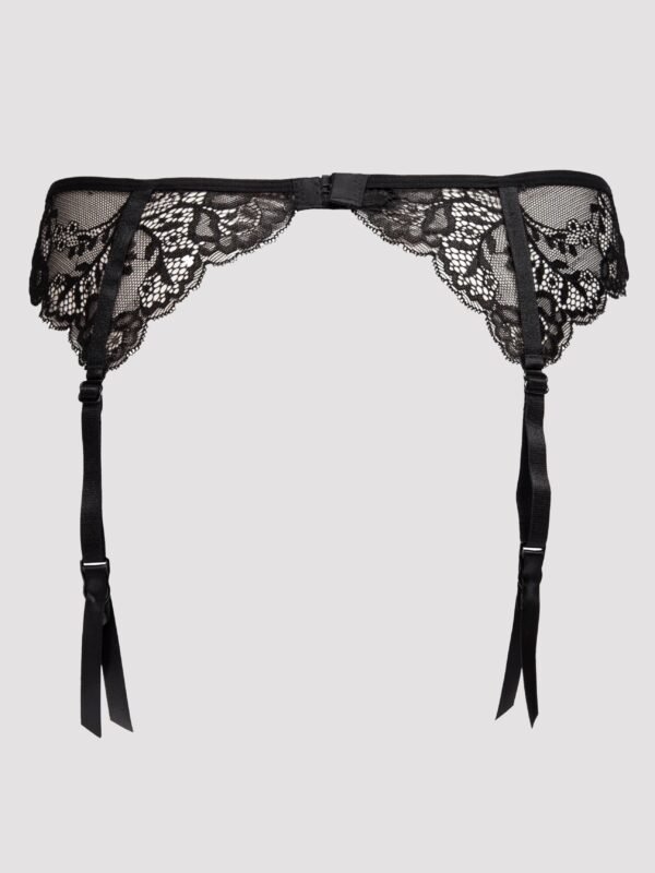 Lovehoney Plus Black Love Me Lace Suspender Belt