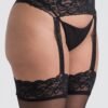 Lovehoney Plus Size Black Lace Garter Tights