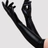 Lovehoney Fierce Black Wet Look Elbow-Length Gloves
