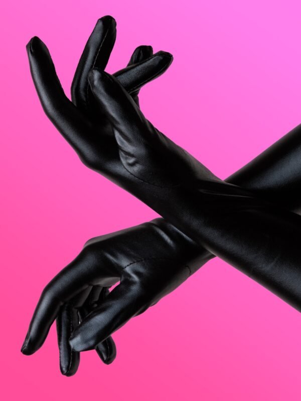 Lovehoney Fierce Black Wet Look Elbow-Length Gloves