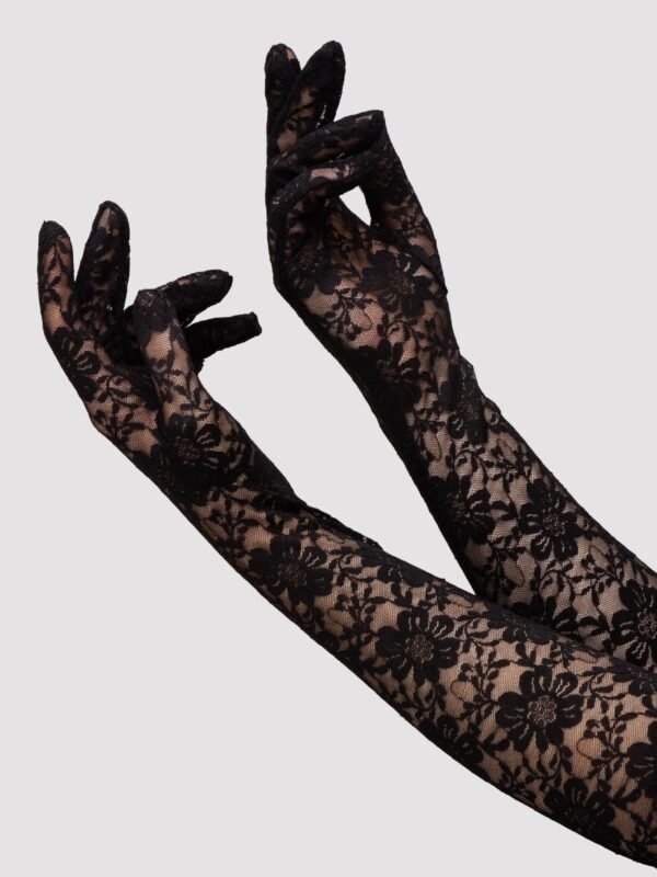 a39634g72635_3 Lovehoney Fantasy Black Elbow-Length Lace Gloves