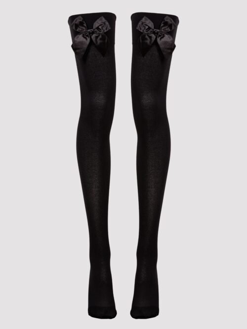 Lovehoney Fantasy Black Bow Top Stockings