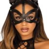 a48572g86423_1 Leg Avenue Black Wet Look and Studs Cat Harness Mask