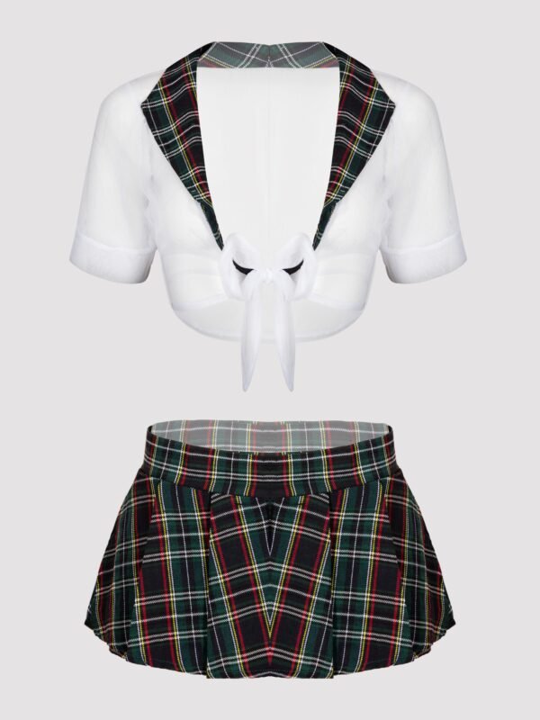 79925_5 Lovehoney Fantasy Green Plaid Skirt Set