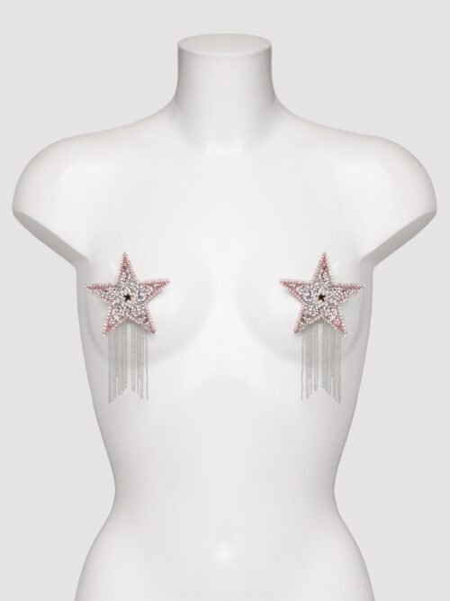 Coquette Silver Star Rhinestone Tassel Pasties