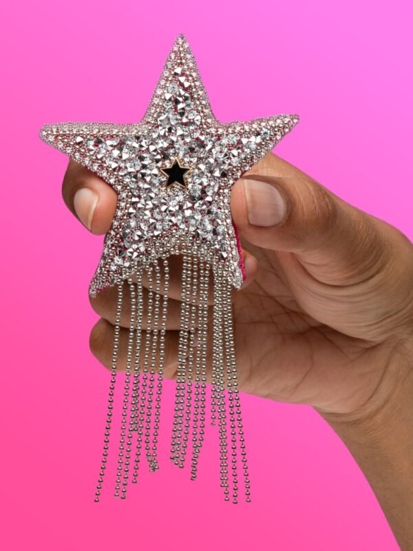 Coquette Silver Star Rhinestone Tassel Pasties