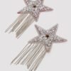Coquette Silver Star Rhinestone Tassel Pasties