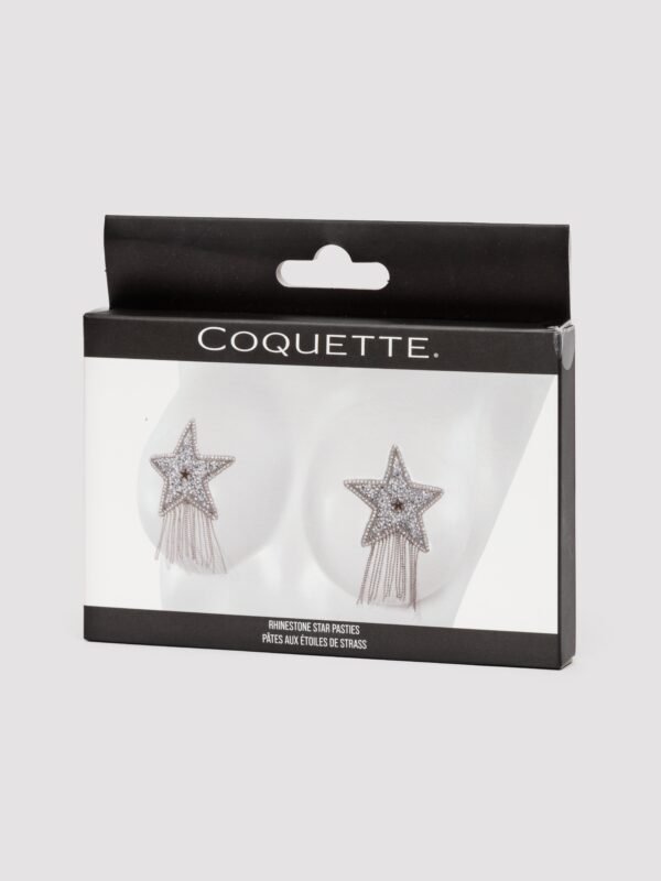 Coquette Silver Star Rhinestone Tassel Pasties
