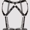 85983_1 Lovehoney Fierce Wet Look Studded Garter Set