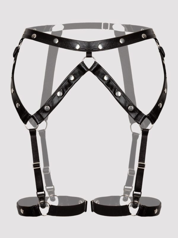 85983_1 Lovehoney Fierce Wet Look Studded Garter Set