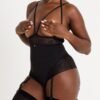 Lovehoney Hourglass Black Smoothing Open-Cup Crotchless Teddy