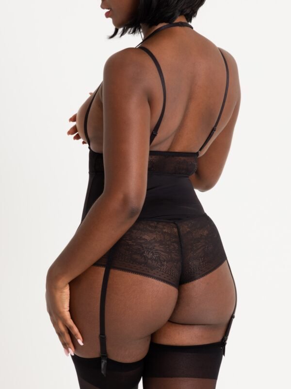 Lovehoney Hourglass Black Smoothing Open-Cup Crotchless Teddy