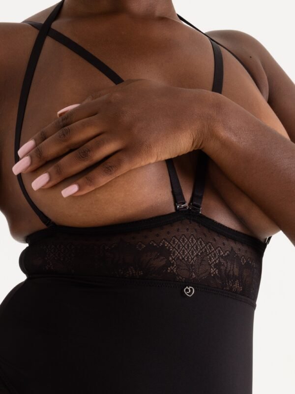 Lovehoney Hourglass Black Smoothing Open-Cup Crotchless Teddy