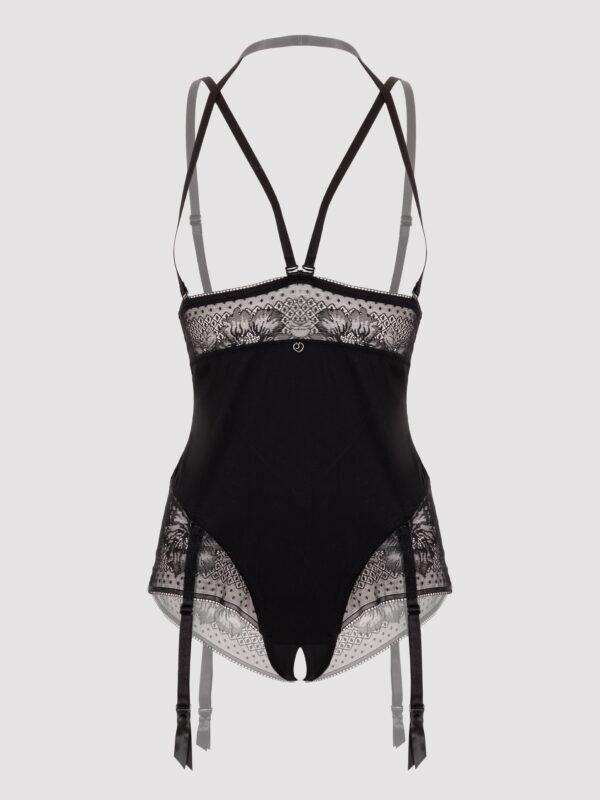 Lovehoney Hourglass Black Smoothing Open-Cup Crotchless Teddy