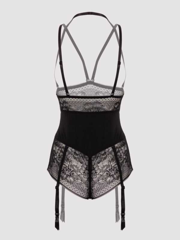 Lovehoney Hourglass Black Smoothing Open-Cup Crotchless Teddy
