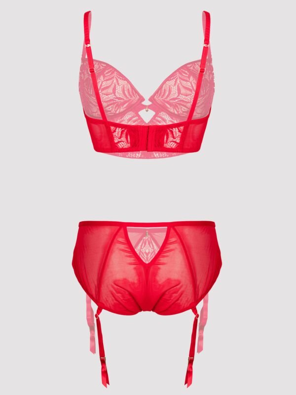 Lovehoney Parisienne Charm Red Lace Crotchless Bra Set
