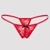 Lovehoney Red Crotchless Lace G-String