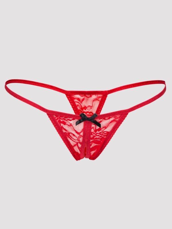 Lovehoney Red Crotchless Lace G-String