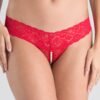 Lovehoney Red Crotchless Pearl Thong