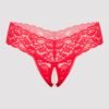 Lovehoney Red Crotchless Pearl Thong
