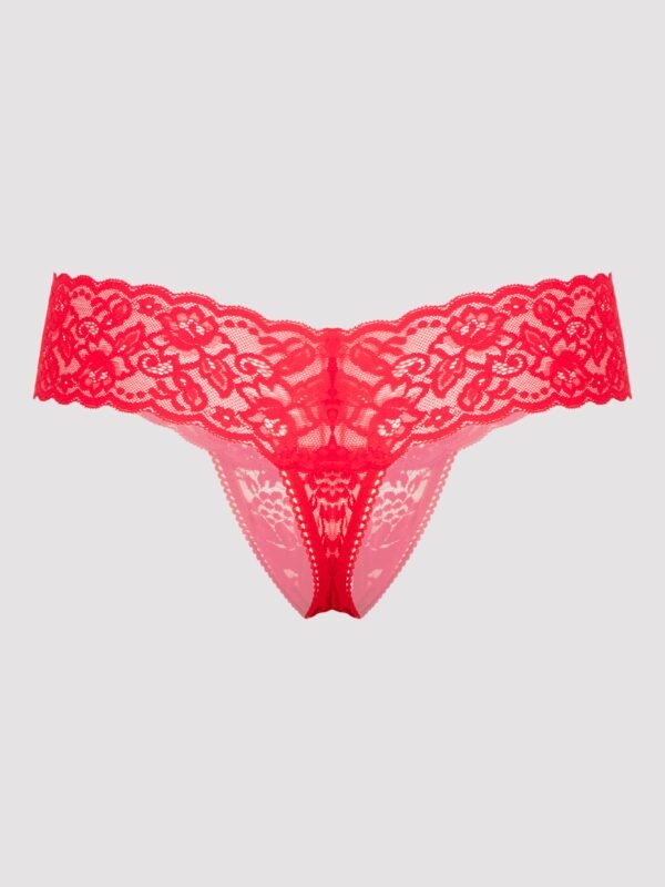 Lovehoney Red Crotchless Pearl Thong