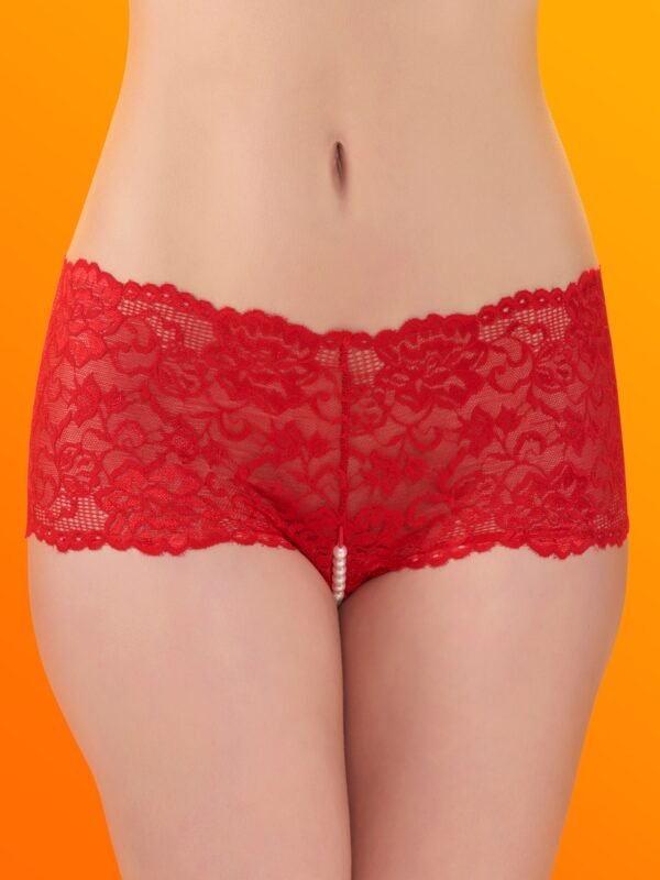 Lovehoney Red Crotchless Pearl Shorts
