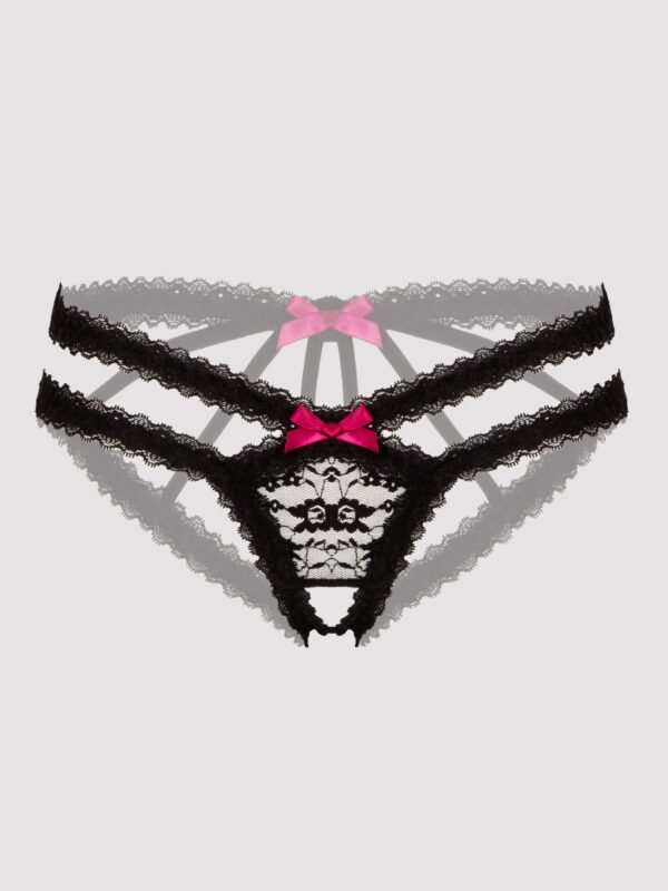 a39497g72446_3 Lovehoney Black Lace Cage-Back Crotchless Panties