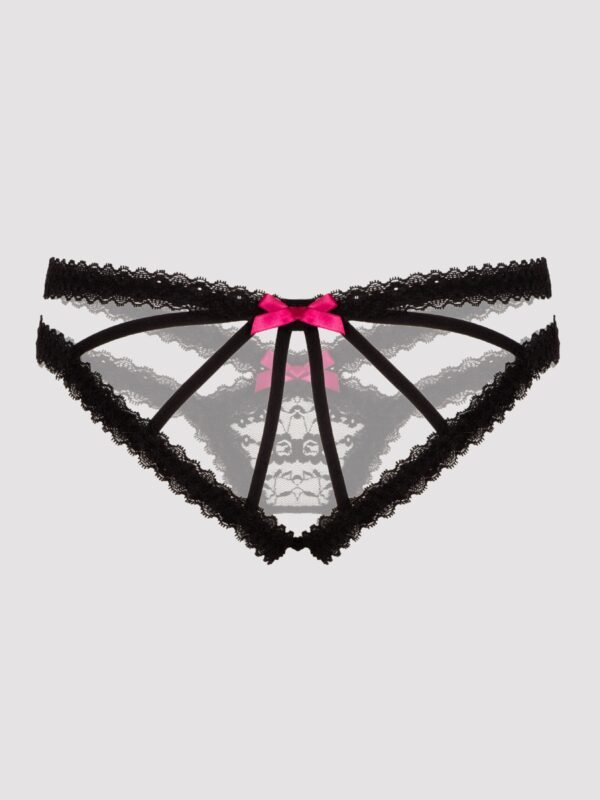 a39497g72446_4 Lovehoney Black Lace Cage-Back Crotchless Panties