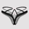 Lovehoney Black Crotchless Strappy Lace Thong